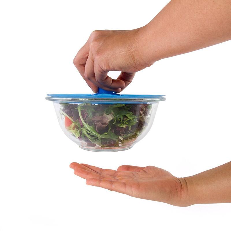 Left. Kitchen + Home - Silicone Bowl Covers - Set of 5 Lids - blue.