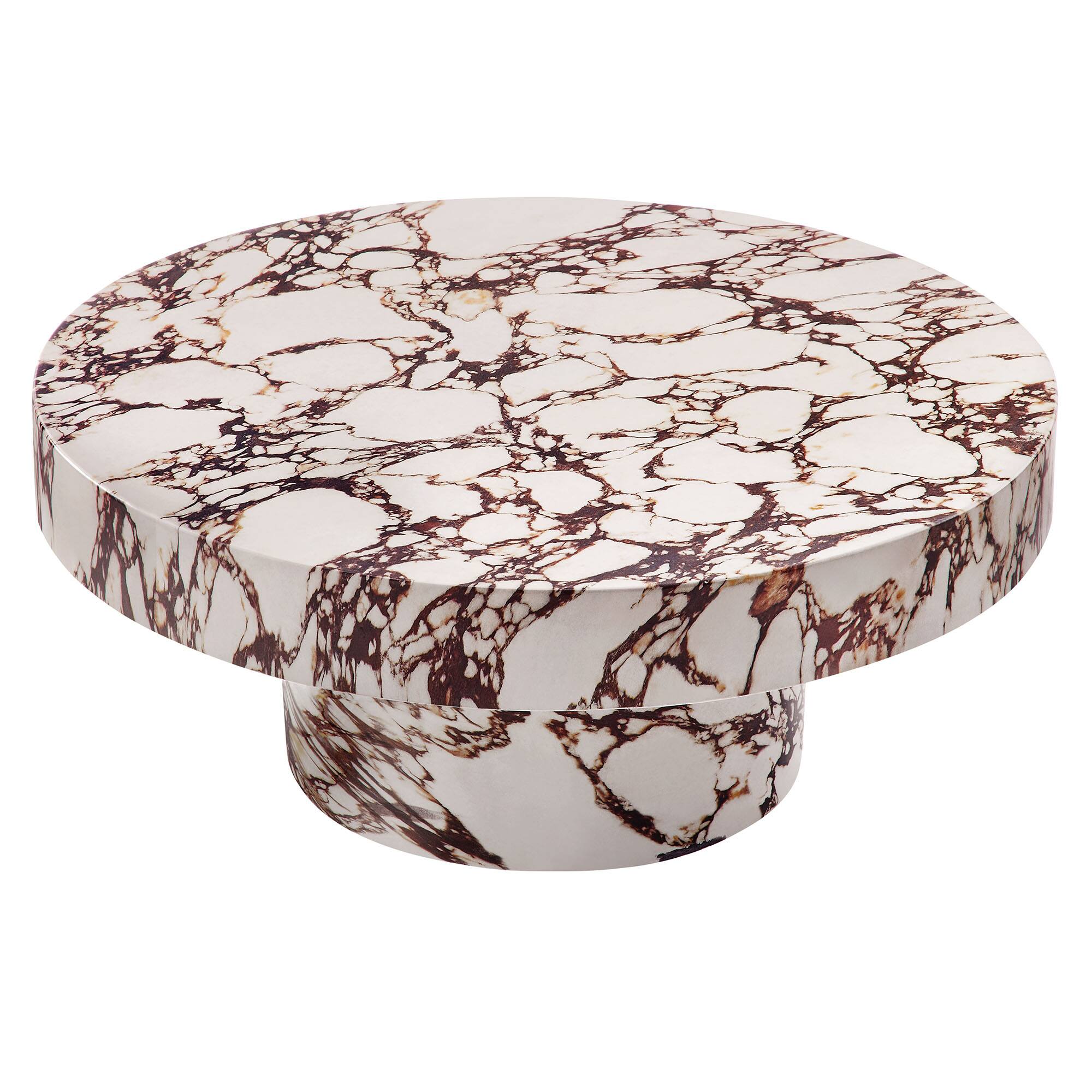 Alt View 5. Modway - Alora Indoor - Outdoor Patio Concrete Round Coffee Table by Modway - Red Marble.