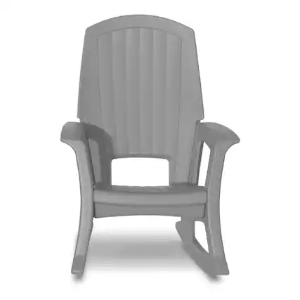 Front. Semco - Semco Rockaway Heavy Duty All-Weather Outdoor Patio or Deck Rocking Chair, Gray - Gray.