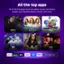 All the top apps are in one place, so you can always stream your favorite shows, movies, and more.

NETFLIX The Night Agent Nom Playing  Hallmark+ The Way Home Disney Inside Out 2 e 2021 Disney/Pixar Must be 18+ to subscribe Emirates R BLTGIR ViX Premium abc NEWSLIVE aMC+ UEFA Champions League ABC News Live Prime With Linsey Davis Dark Winds NETFLIX Disney+ tv ESPN prime video Roku Channel Plus 1000s more