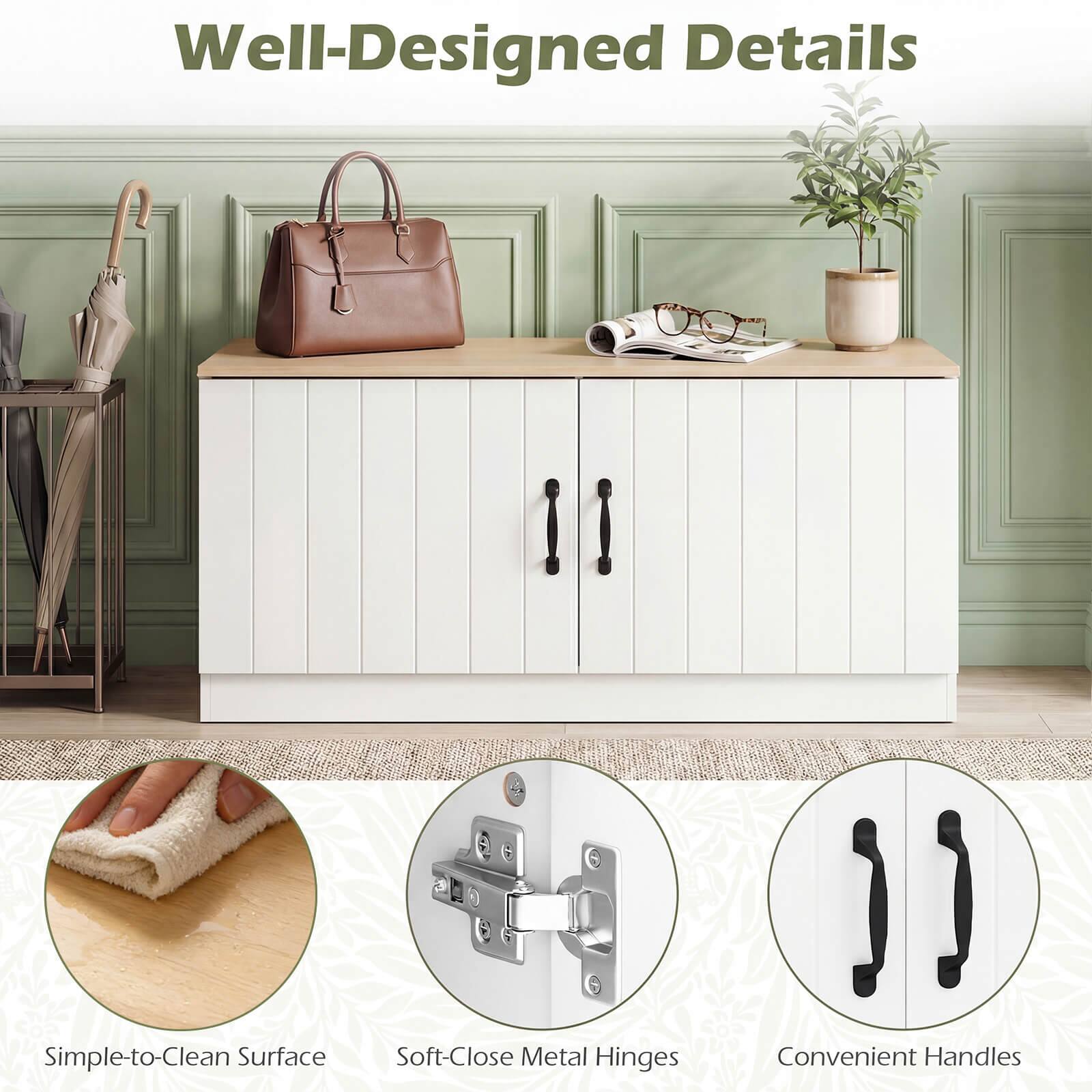 Well-Designed Details

1) Simple-to-Clean Surface
2) Soft-Close Metal Hinges
3) Convenient Handles