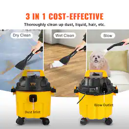 Anysun - 2.6 Gallon 3 in 1 Shop Vacuum Portable Wet Dry Vac with Attachments and Blowing Function
