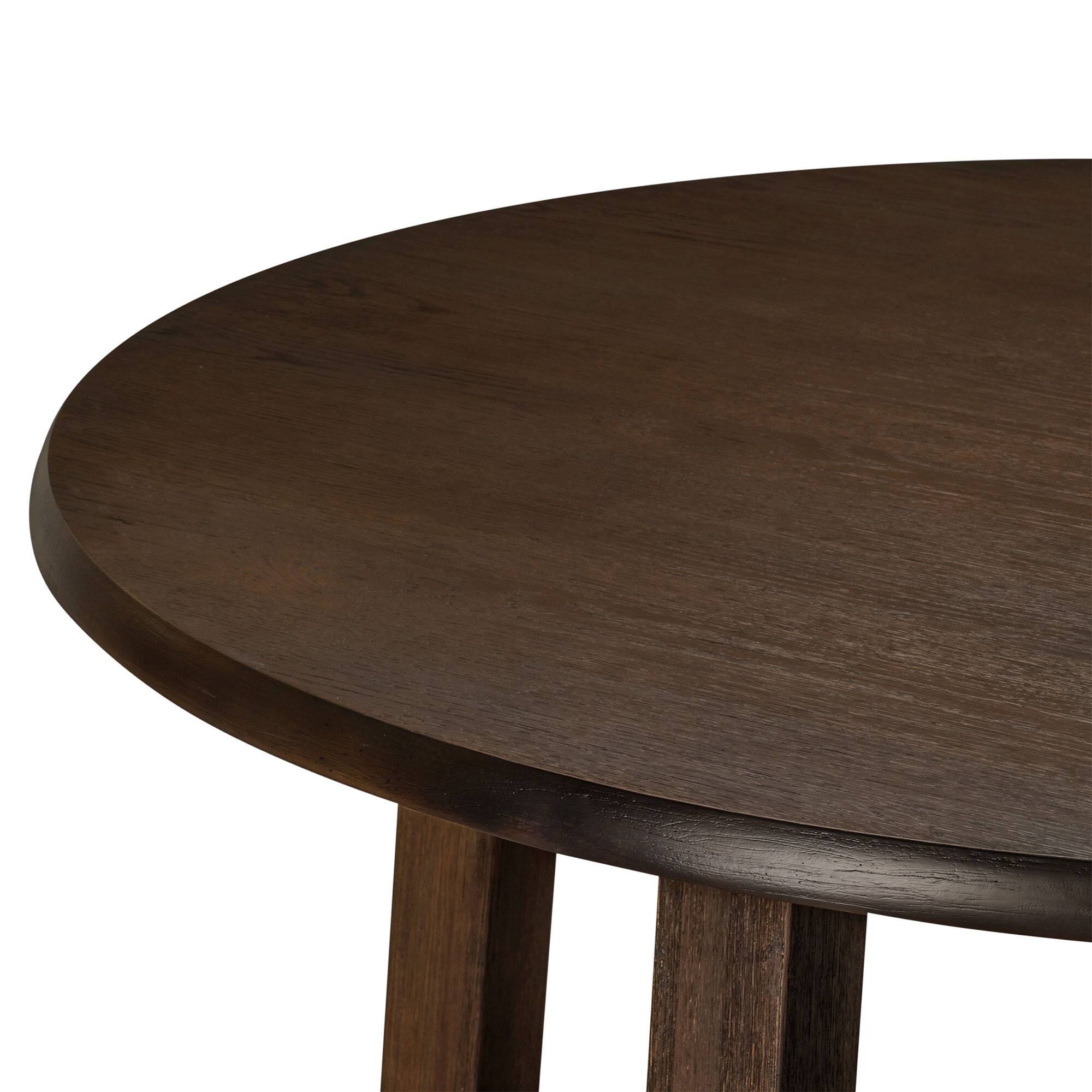 Alt View 2. Maven Lane - Maven Lane Sasha Round Wooden Dining Table in Weathered Brown Finish - Weathered Brown.