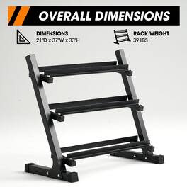 Mikolo - 3 Tire Dumbbell Storage Rack Stand, 1100LBS Weight Capacity - Black