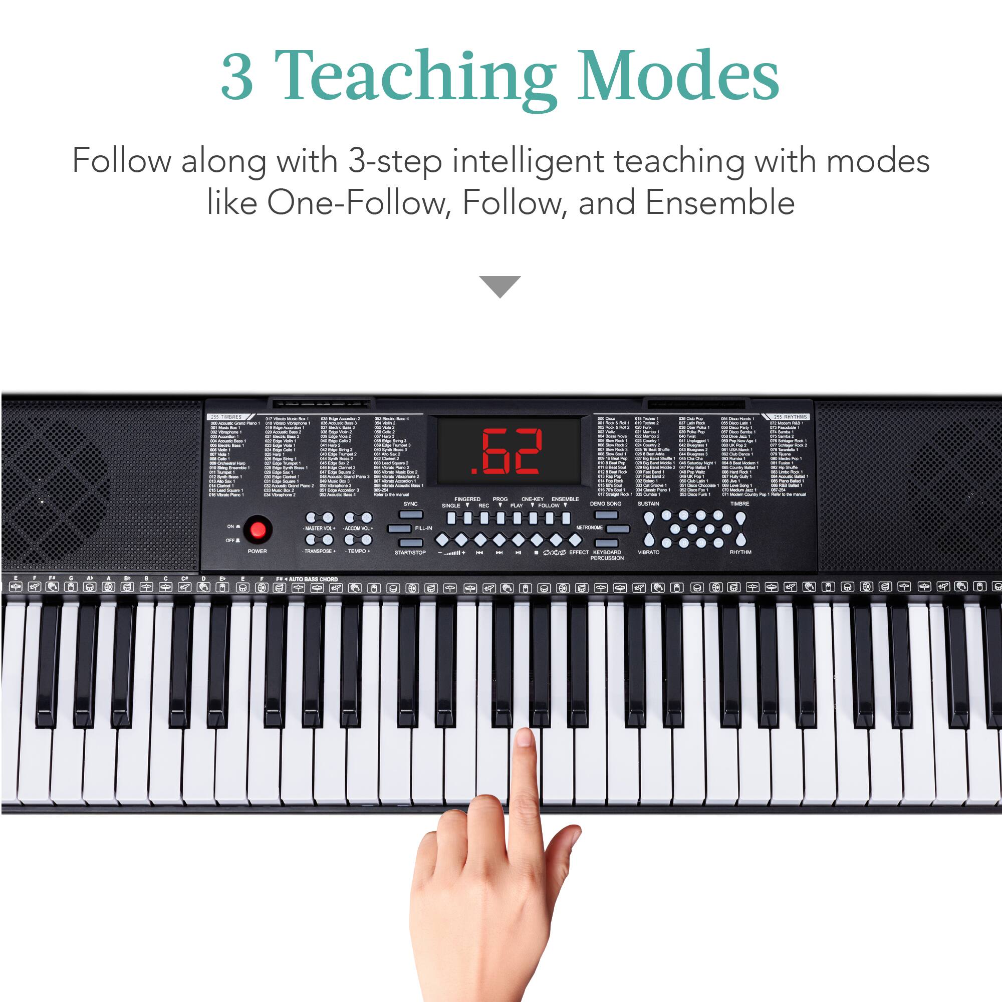 3 Teaching Modes

Follow along with 3-step intelligent teaching with modes like One-Follow, Follow, and Ensemble