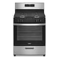 Whirlpool - 30 in. Wide 4 burners 5.1 cu. ft. Freestanding Gas Range with Broiler Drawer - Stainless Steel