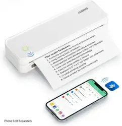 JADENS - Portable Wireless A4 Printer - White - Front_Zoom