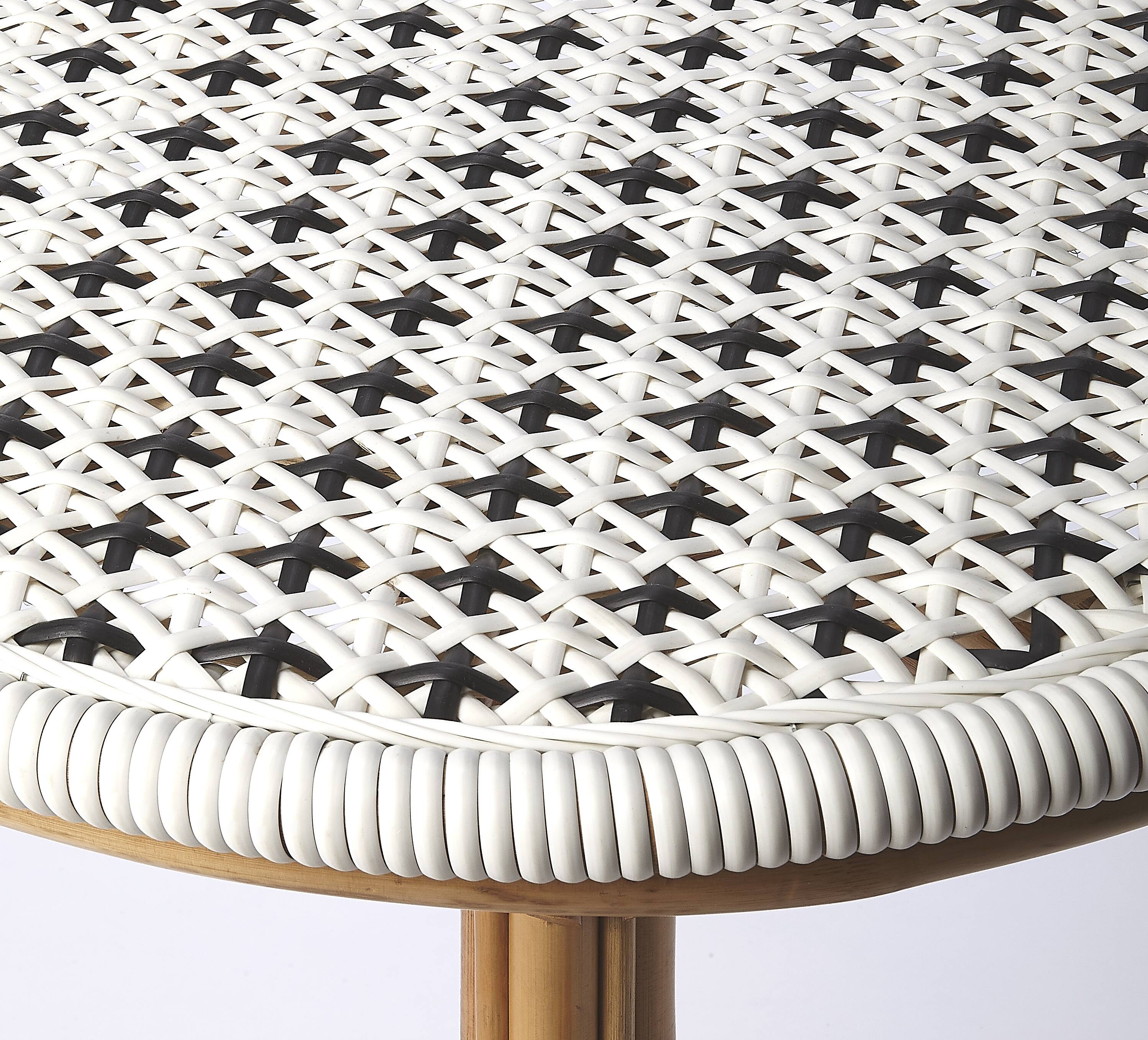 Alt View 3. Butler Specialty - Tenor 23.5 in. W Round Rattan Bistro Table - White.