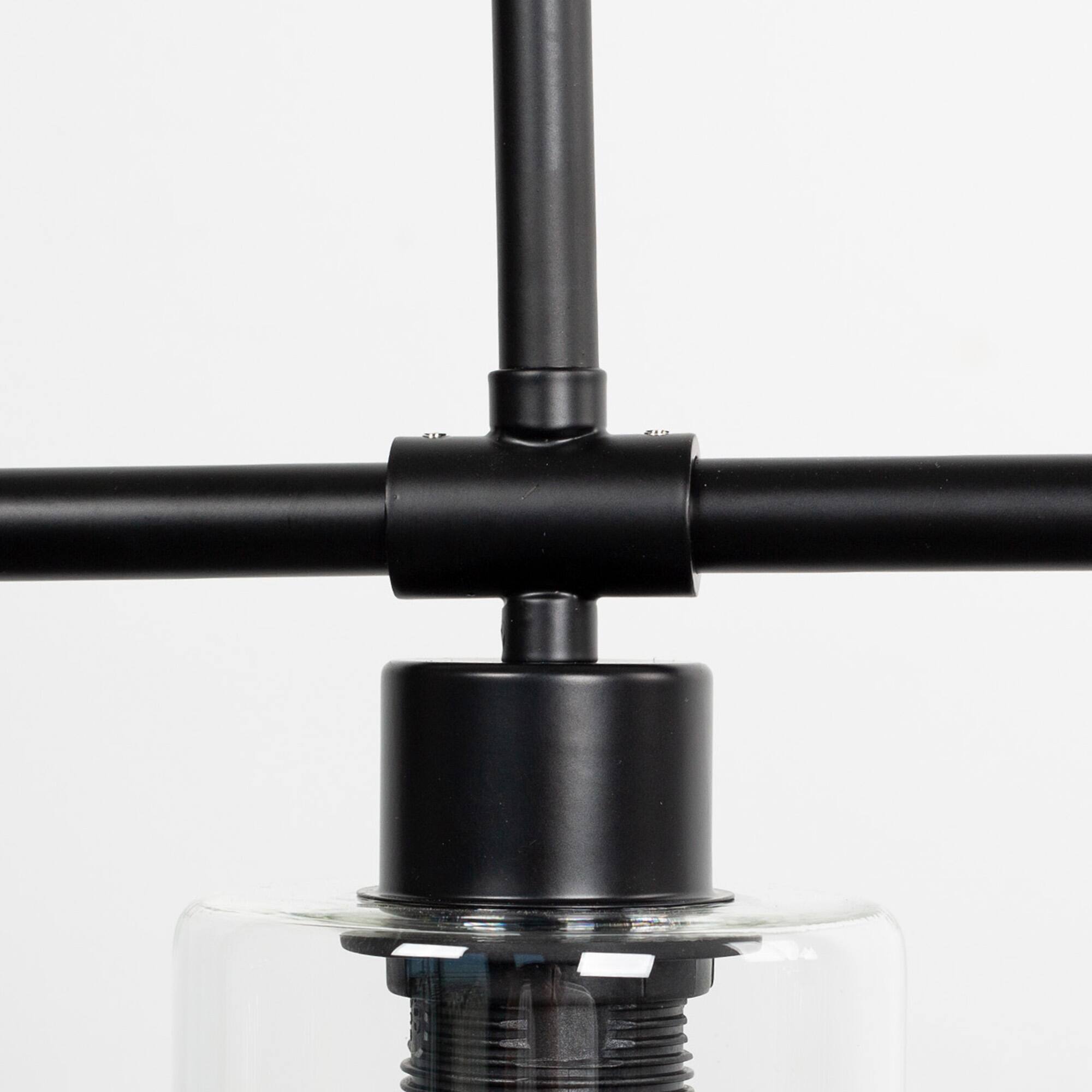 Alt View 4. Jandcase - JANDCASE 3-Light Black Island Pendant Light, Glass Shades, E26 Socket, Non-Integrated Bulbs, for Kitchen - Black.