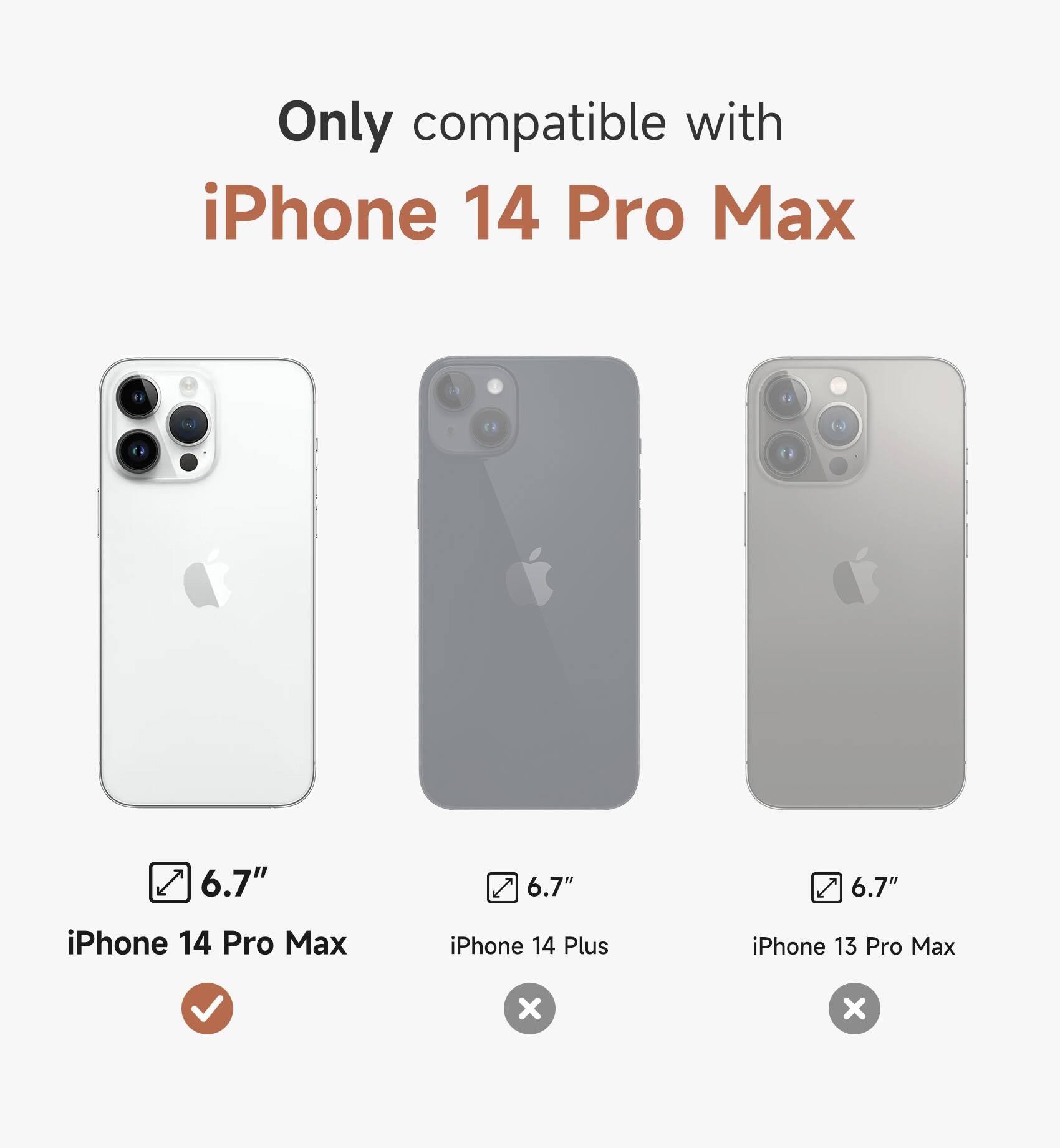 Only compatible with iPhone 14 Pro Max 6.7" iPhone 14 Plus iPhone 13 Pro Max