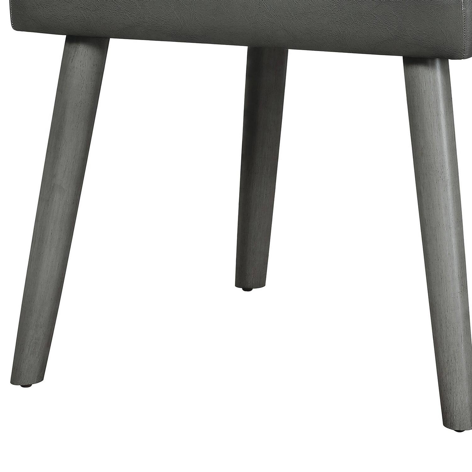 Alt View 3. Manhattan Lane - Leatherette Dining Chair with Splayed Wooden Legs, Set of  2 - Gray.