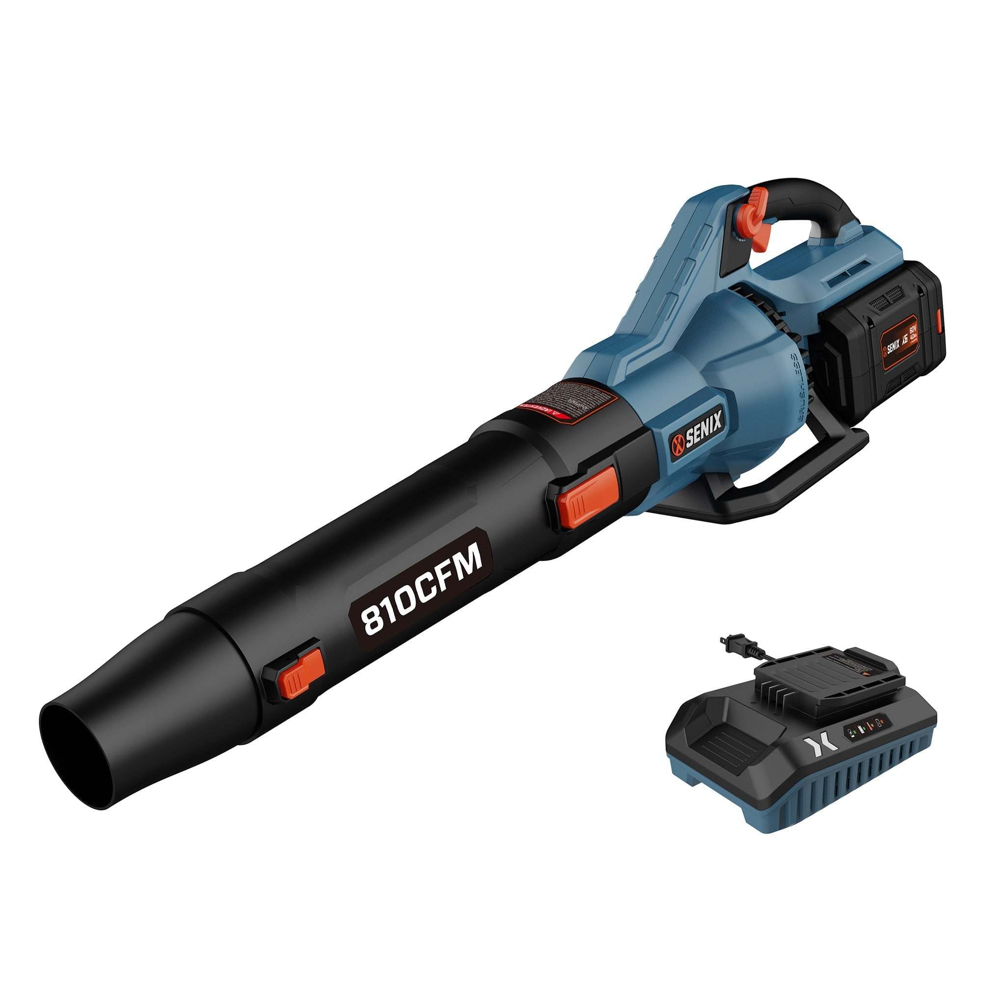 SENIX - X6 60V Max* Cordless Leaf Blower, Brushless (4.0 Ah Battery & Charger Included) - Blue