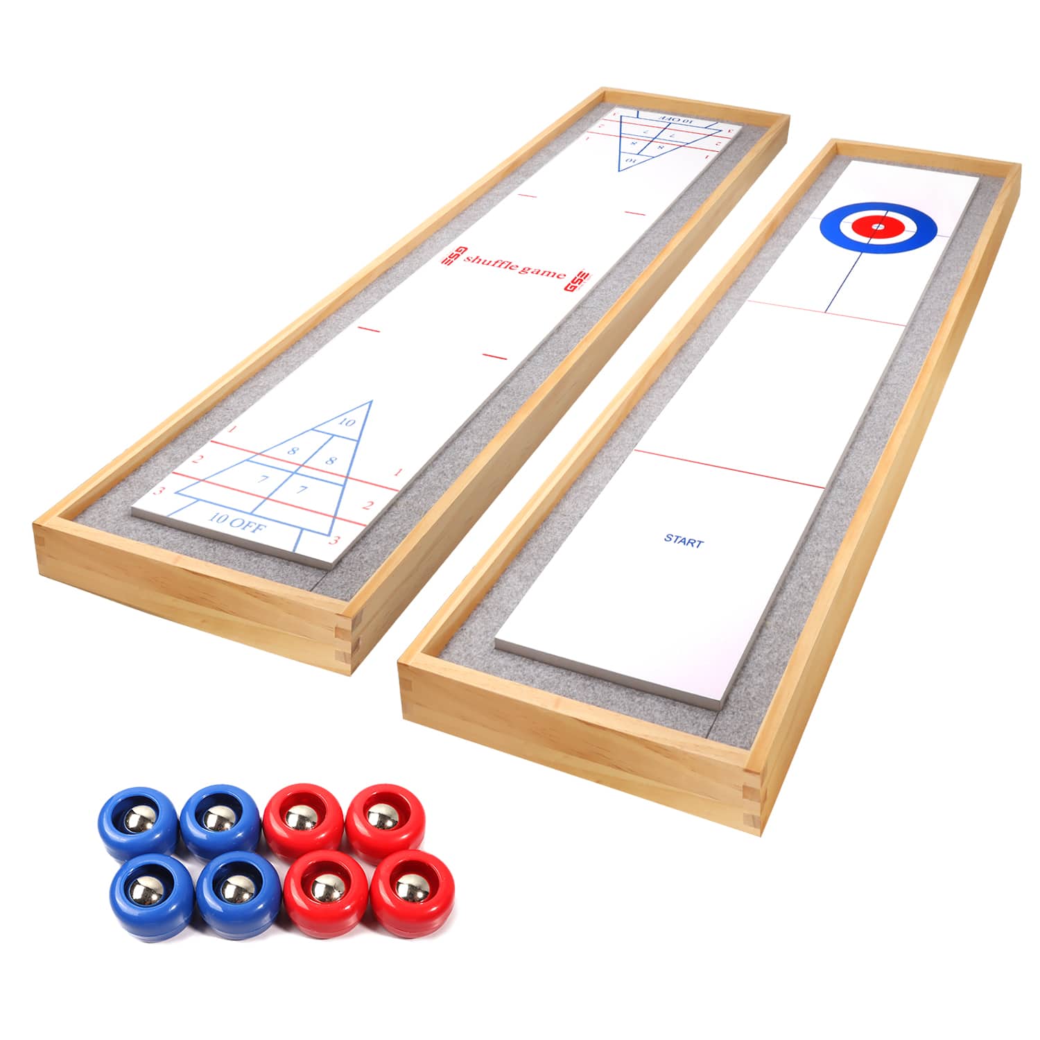 GSE Games & Sports Expert 2 in 1 Solid Wood Mini Shuffleboard and