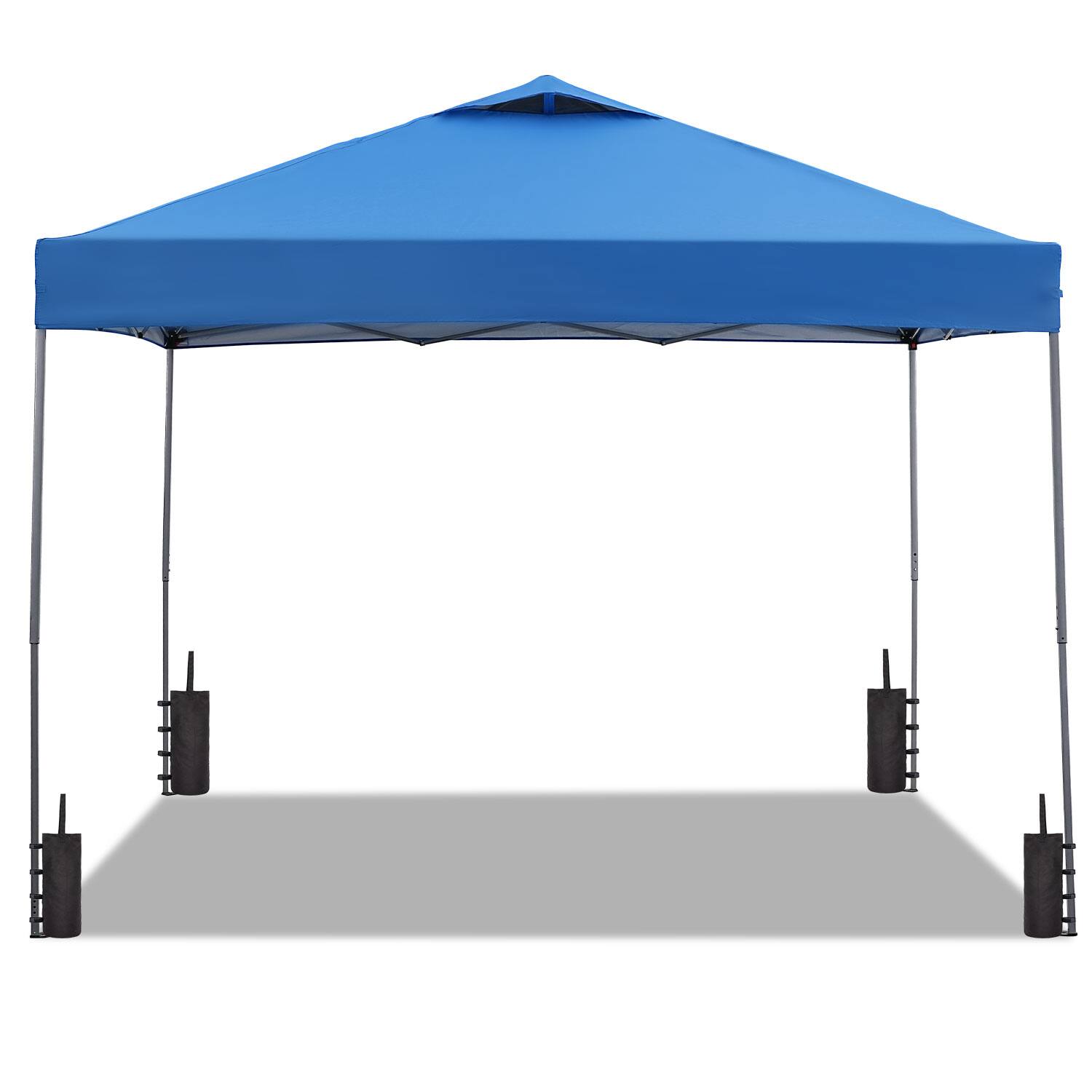 Angle. Ainfox - Ainfox 12x12 Pop Up Canopy Patio Carpas,One Push Set up with Central Lock,Hand Carry Bag,4 Sandbags - Blue.