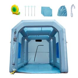 VEVOR - Inflatable Paint Booth, 13x10x9ft Inflatable Spray Booth, 950W High Powerful Blower Spray Booth Tent, Car Paint Tent - Blue