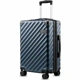 LUGGEX - 20 Inch Carry-On Luggage Expandable Airline Approved PC Hardside Suitcase for Travelling KVC - EX-Core - Navy