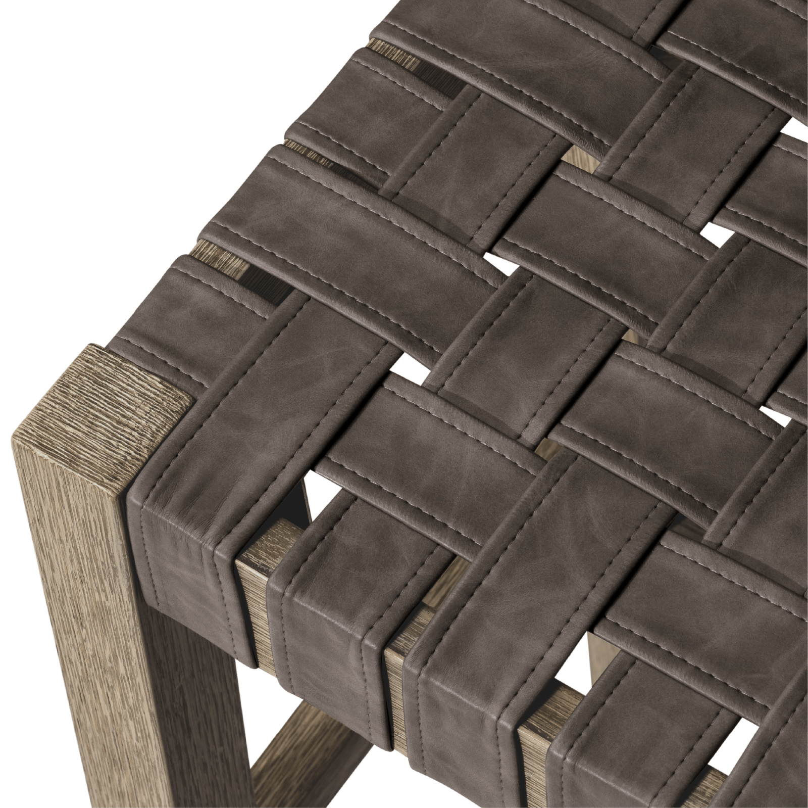 Alt View 7. Maven Lane - 31" Emerson Bar Stool In Weathered Grey Wood Finish With Vegan Leather - Weathered Grey.