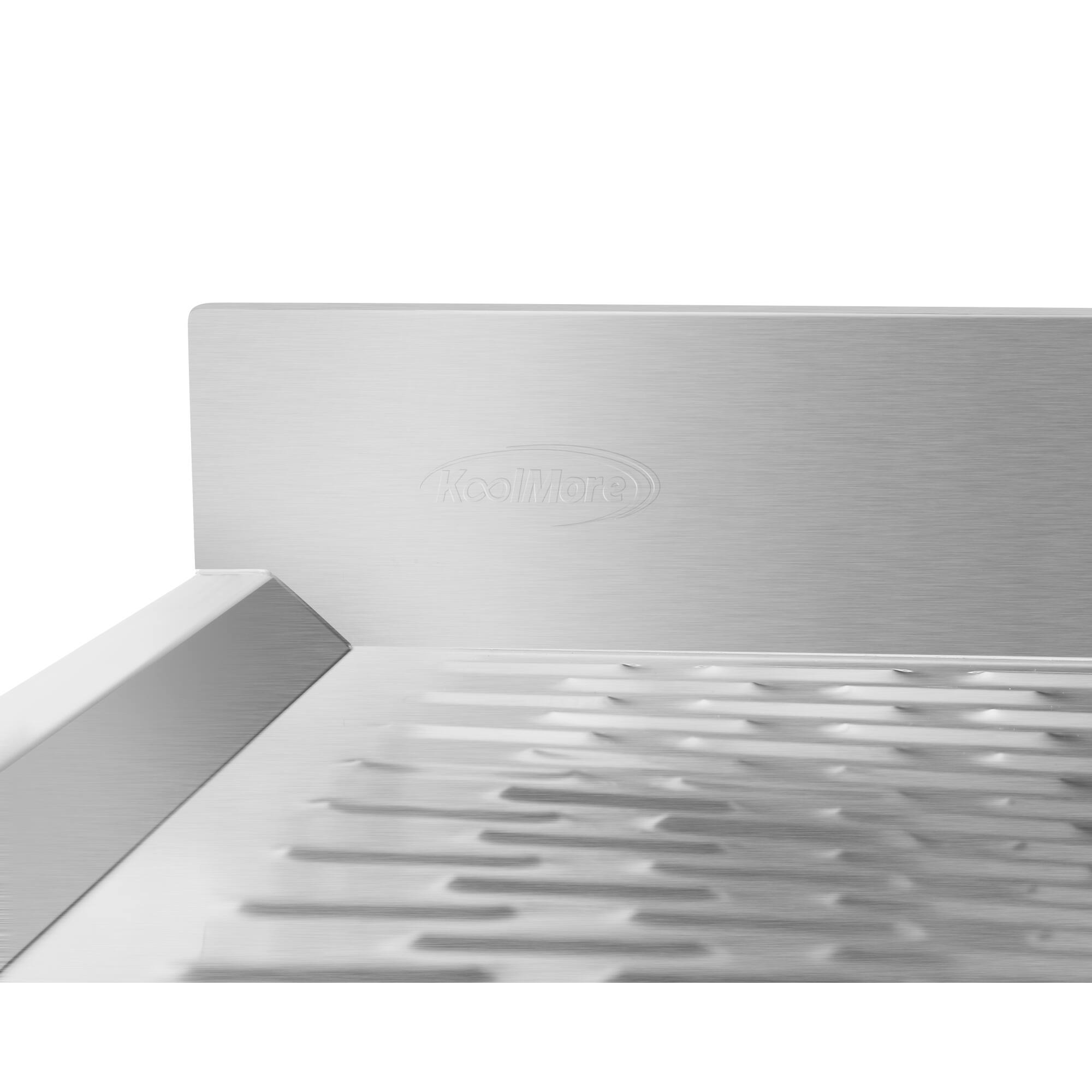 Alt View 5. Koolmore - 48 in. Three-Compartment  Under-Bar Sink with 3 in. Backsplash, Left Drainboard and Low Lead Faucet, NSF - Stainless Steel.