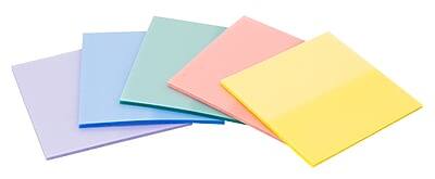 Alt View 8. Post-it - Transparent Sticky Notes, 2.8" x 2.8" Colors, 36 Sheets/Pad, 5 Pads/Pack - Assorted.