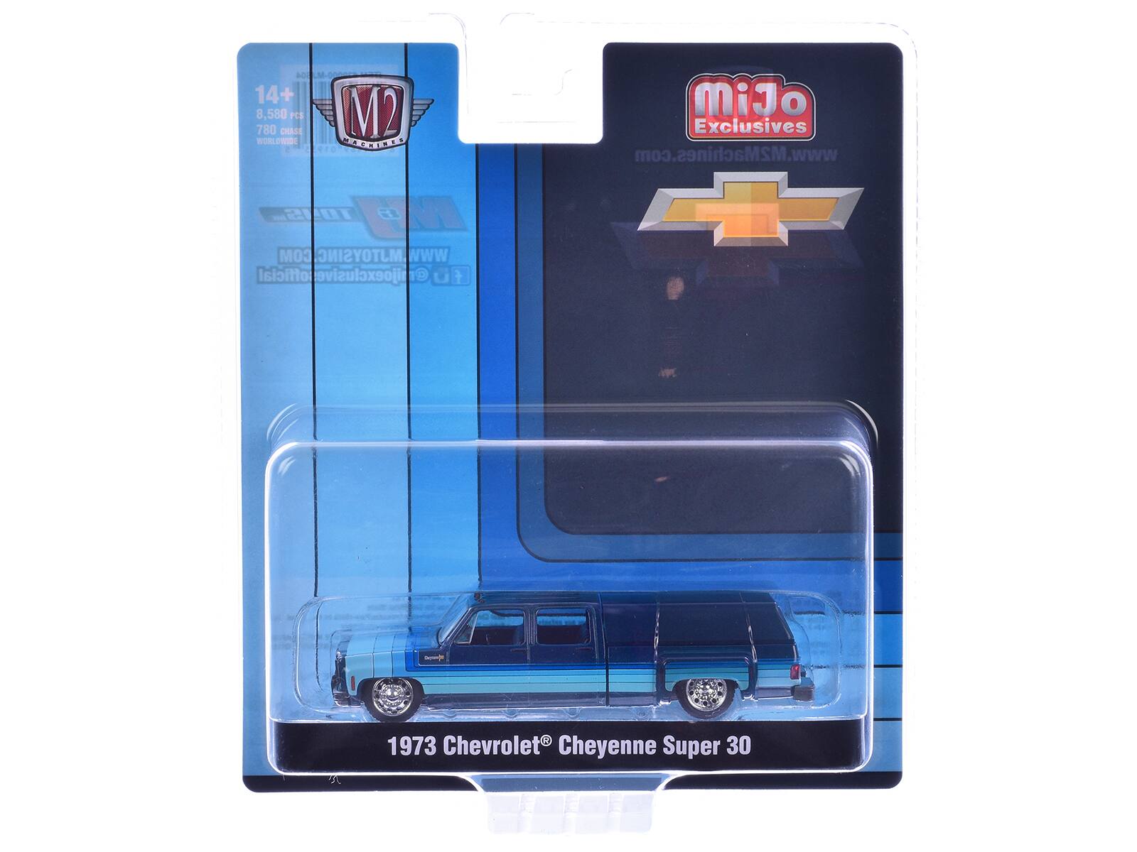 14+  
8,580 PCS  
780 CHASE  
WORLDWIDE  
M2  
MOJO Exclusives  
www.M2Machines.com  
www.MJTOYSINC.COM  
@mojoxclusive_official  
1973 Chevrolet® Cheyenne Super 30