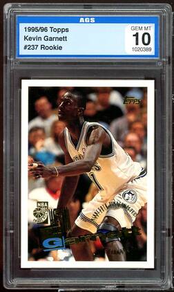 Kevin Garnett Rookie Card 1995-96 Topps #237 AGS 10 GEM MT