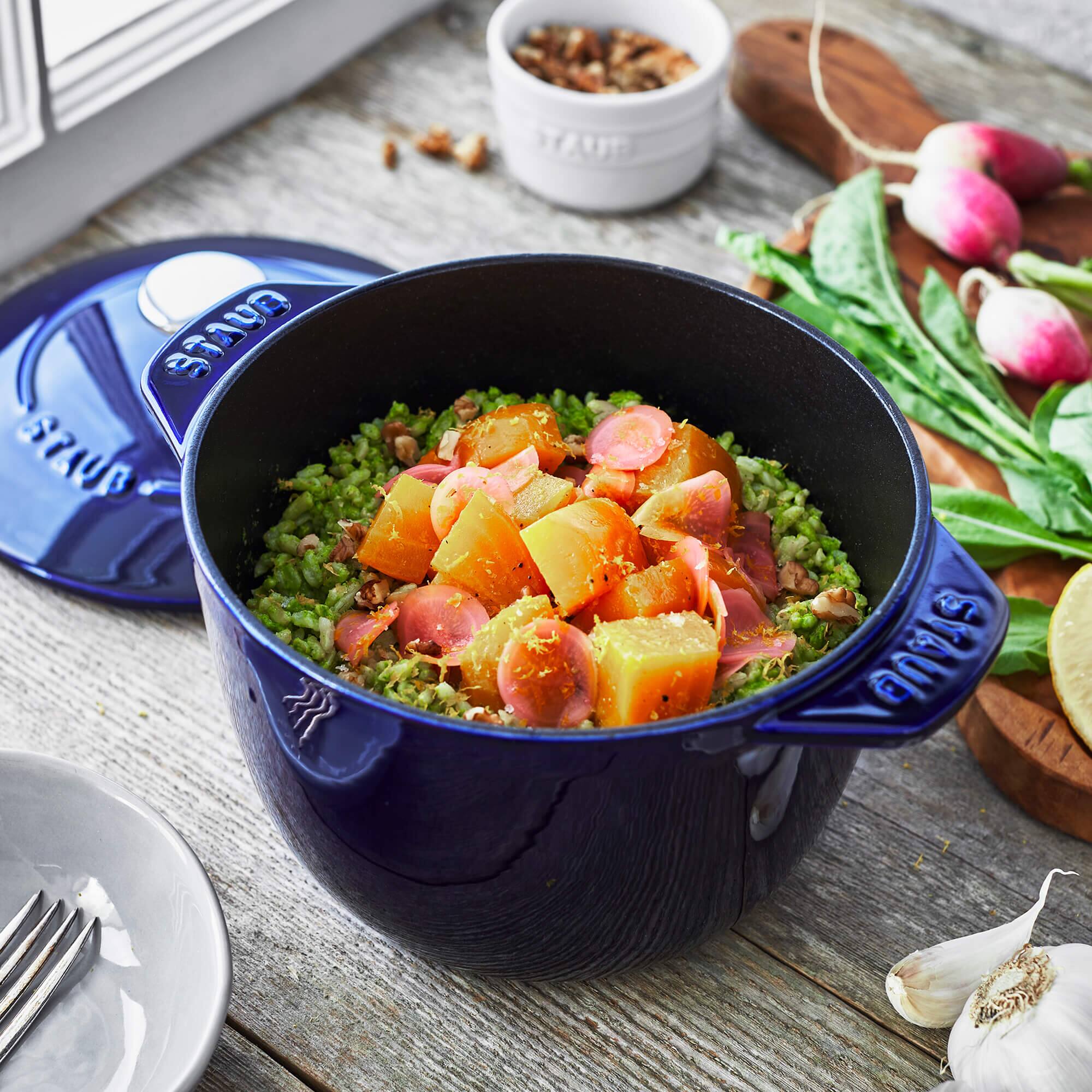 The text on the image reads: "STAUB"