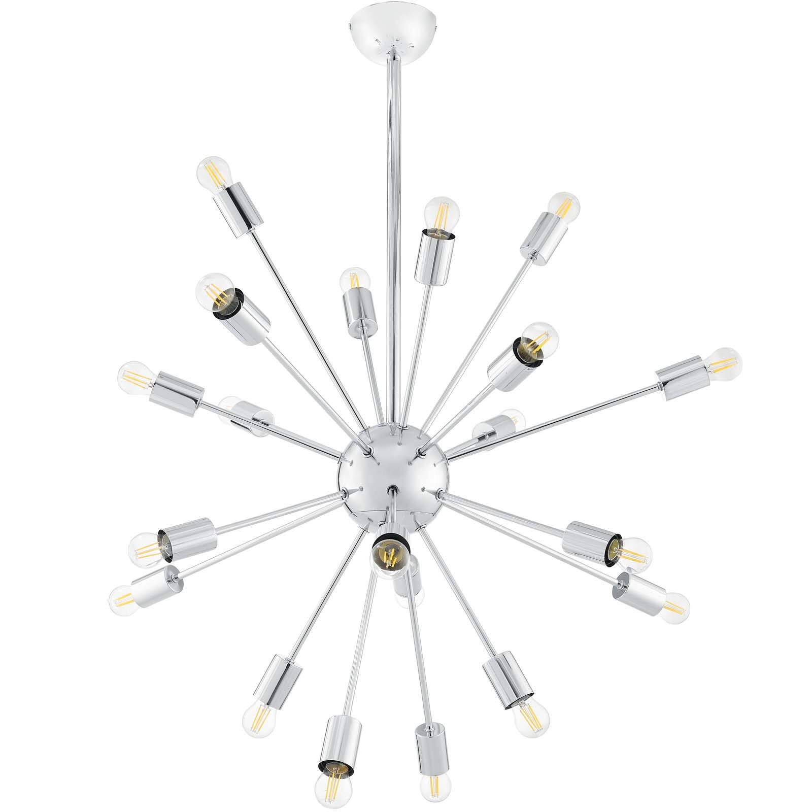 Angle. Modway - Volley Pendant Chandelier by Modway - Silver.