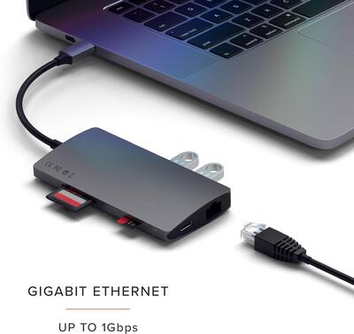 Satechi Type C Multi Port Adapter V2 4K HDMI, Ethernet, USB C, SD Satechi Type C Multi Port Adapter V2 4K HDMI, Ethernet, USB C, SD