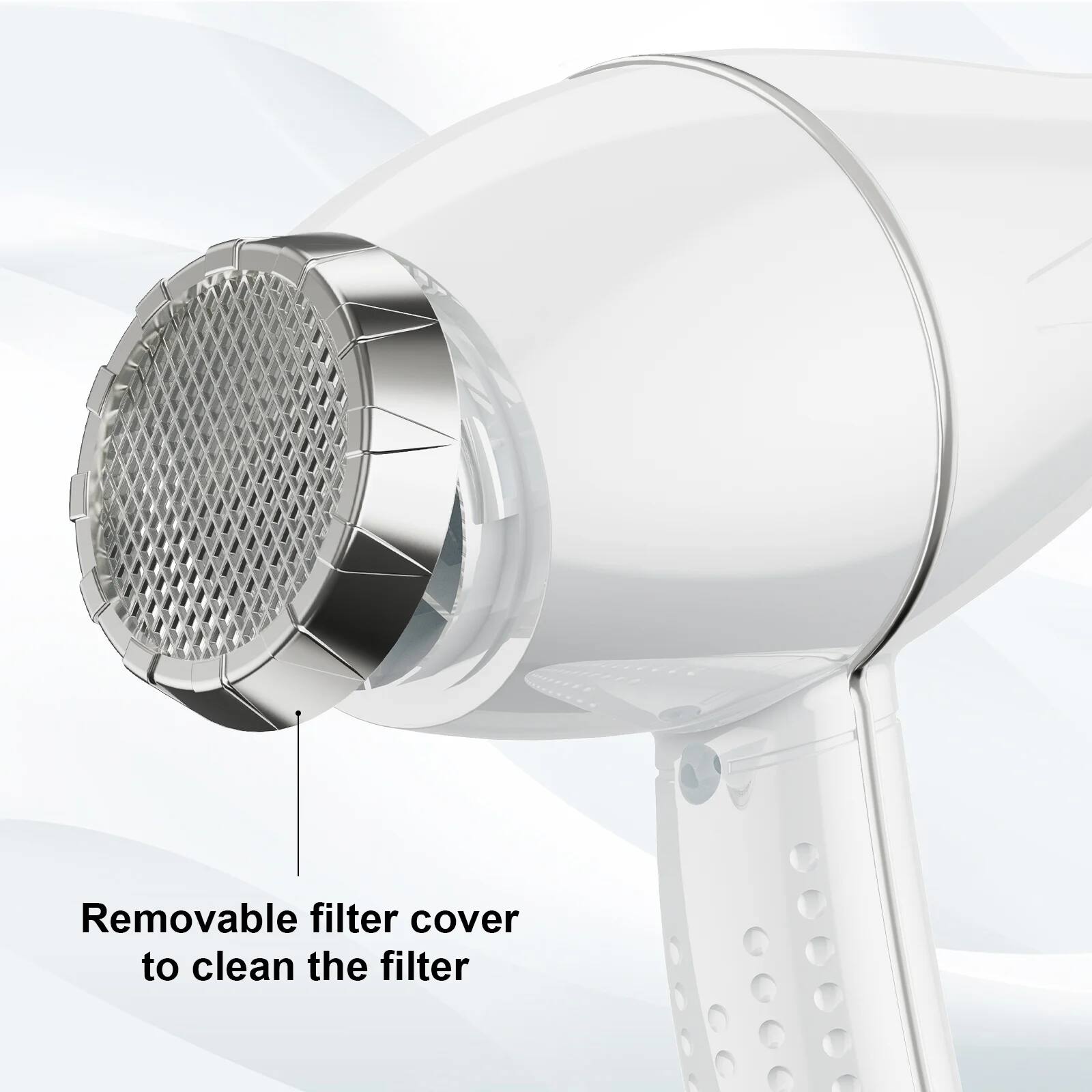 Removable filter cover to clean the filter