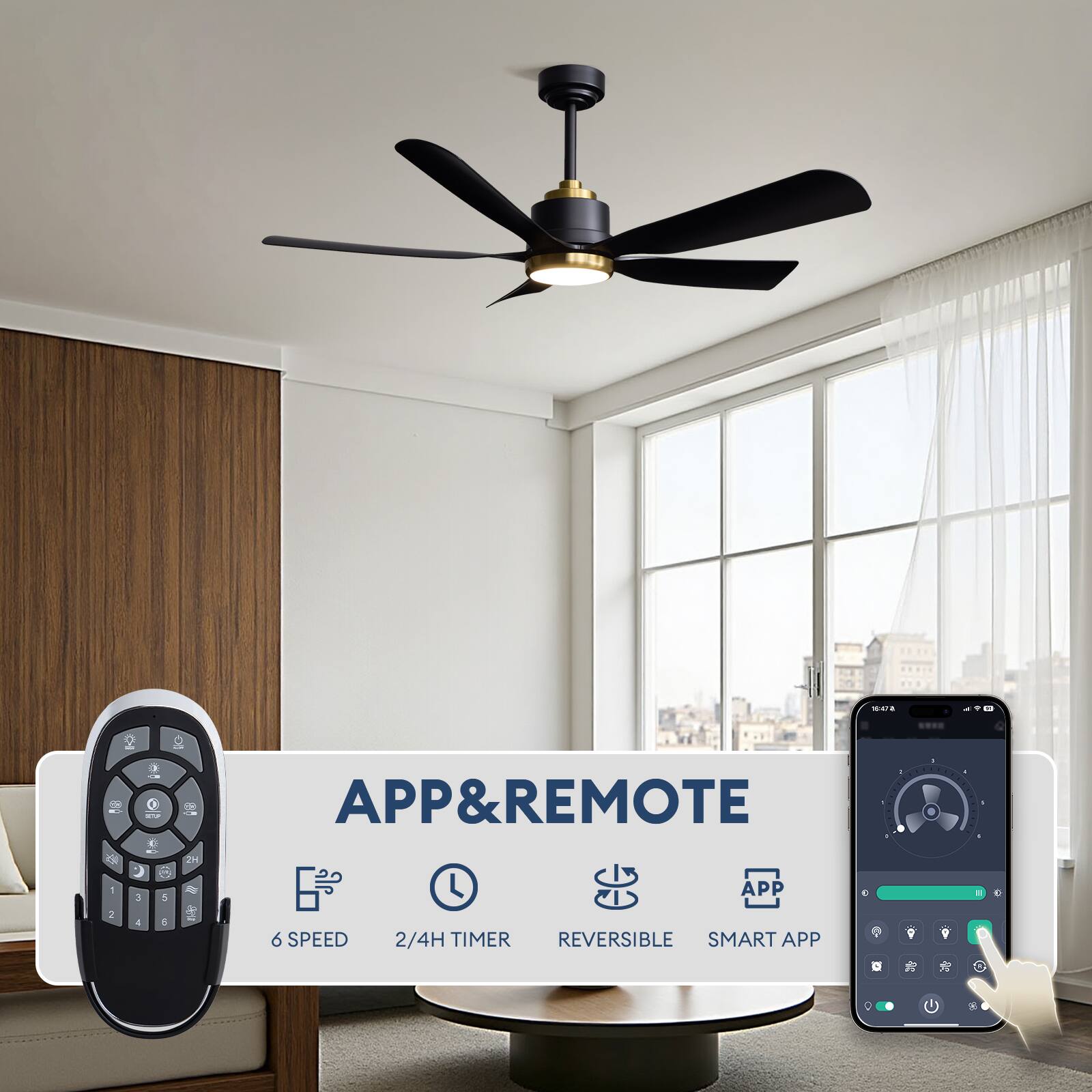 2 1 2 3 4 1 6 2H APP&REMOTE L APP 6 SPEED 2/4H TIMER REVERSIBLE SMART APP
