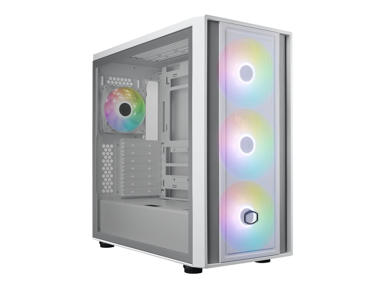 Alt View 10. Cooler Master - Cooler Master MasterBox 600 ATX White, 410mm GPU, 420mm AIO, Tempered Glass, Triple 140mm Fans - White.