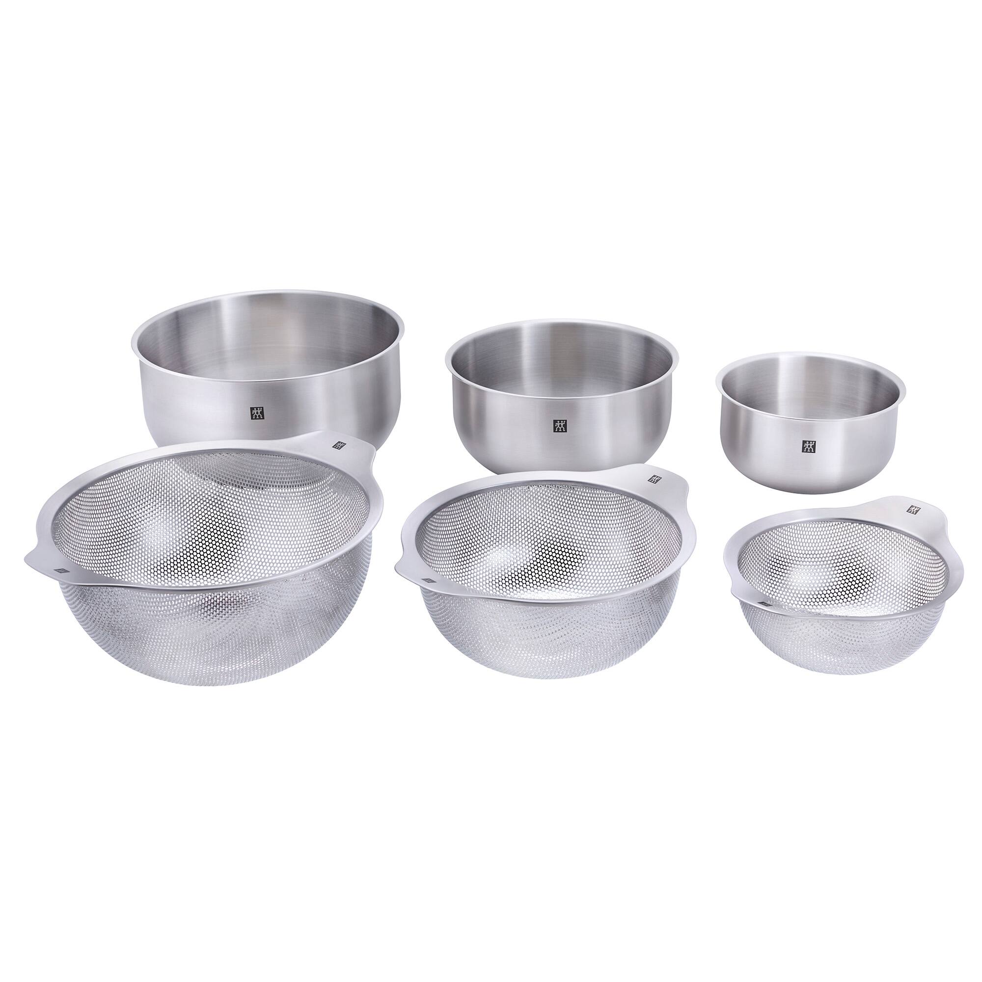 Alt View 3. ZWILLING - ZWILLING Prep 6-pc Brushed Stainless Steels Nesting Bowls & Strainers Set - Stainless Steel.