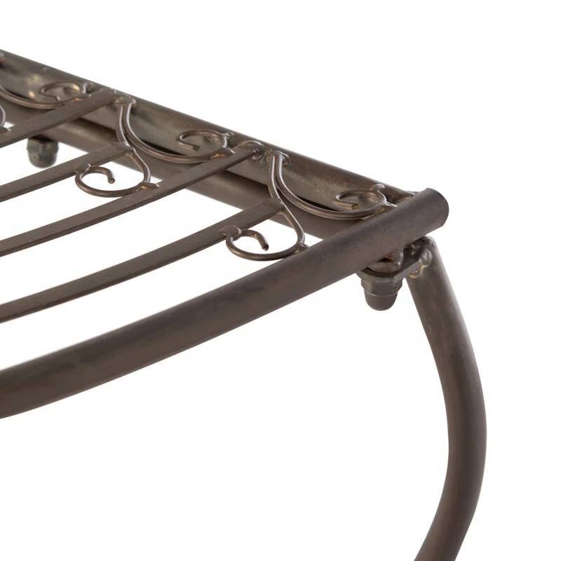 Left. SlickBlue - Outdoor Half-Circle Tree Bench for Patio and Garden Seating - Rustic Bronze.