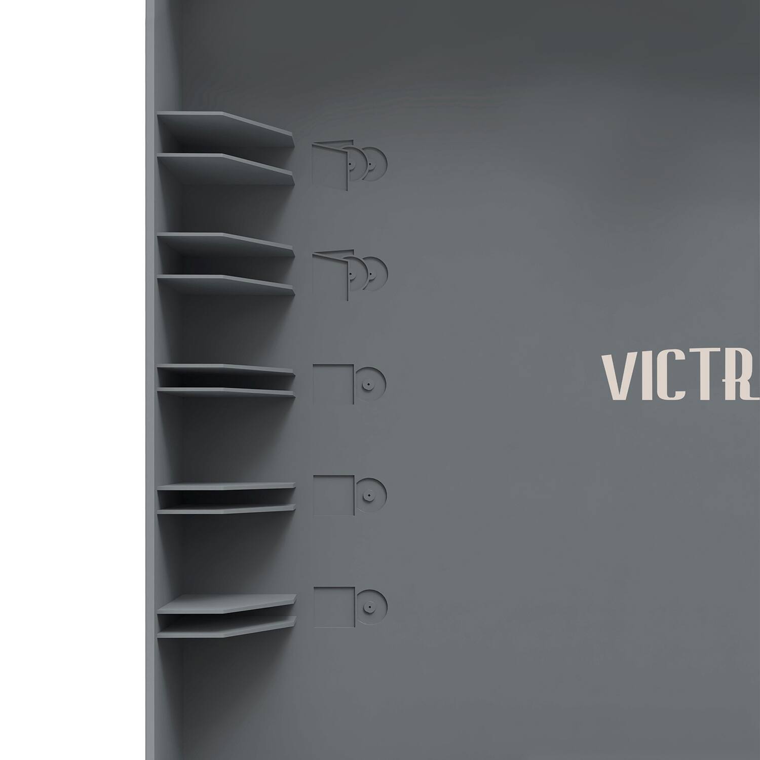 Alt View 15. Victrola - Re-Spin Sustainable Bluetooth Suitcase Record Player - Graphite Grey.