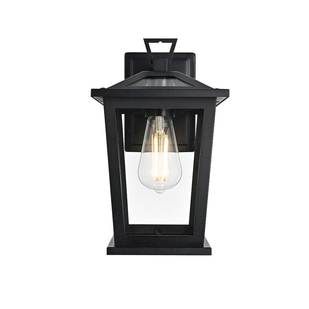 Back. Elegant Lighting - Cayman 7 inch Outdoor Pendant in Black - Black.