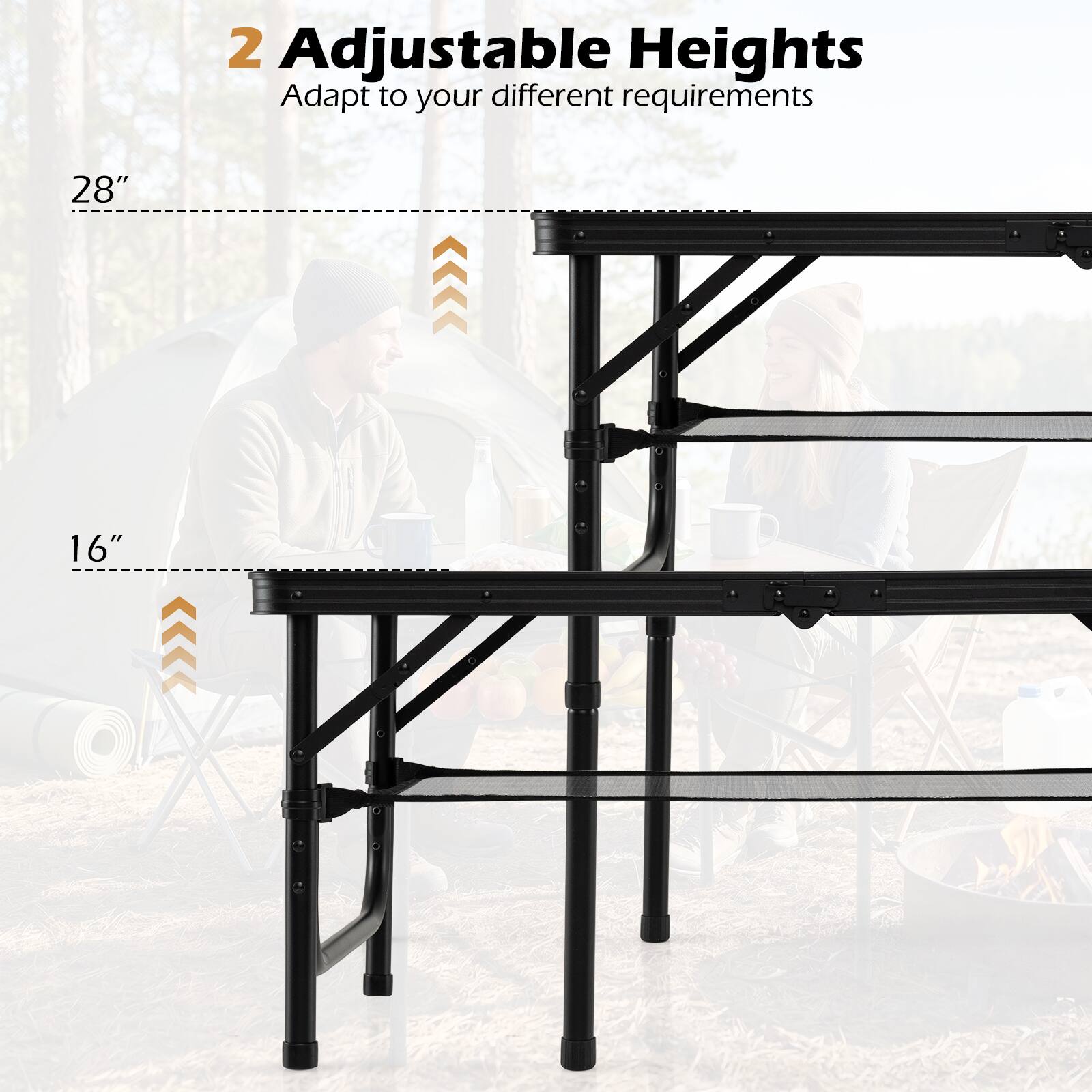 2 Adjustable Heights  
Adapt to your different requirements  
28"  
16"
