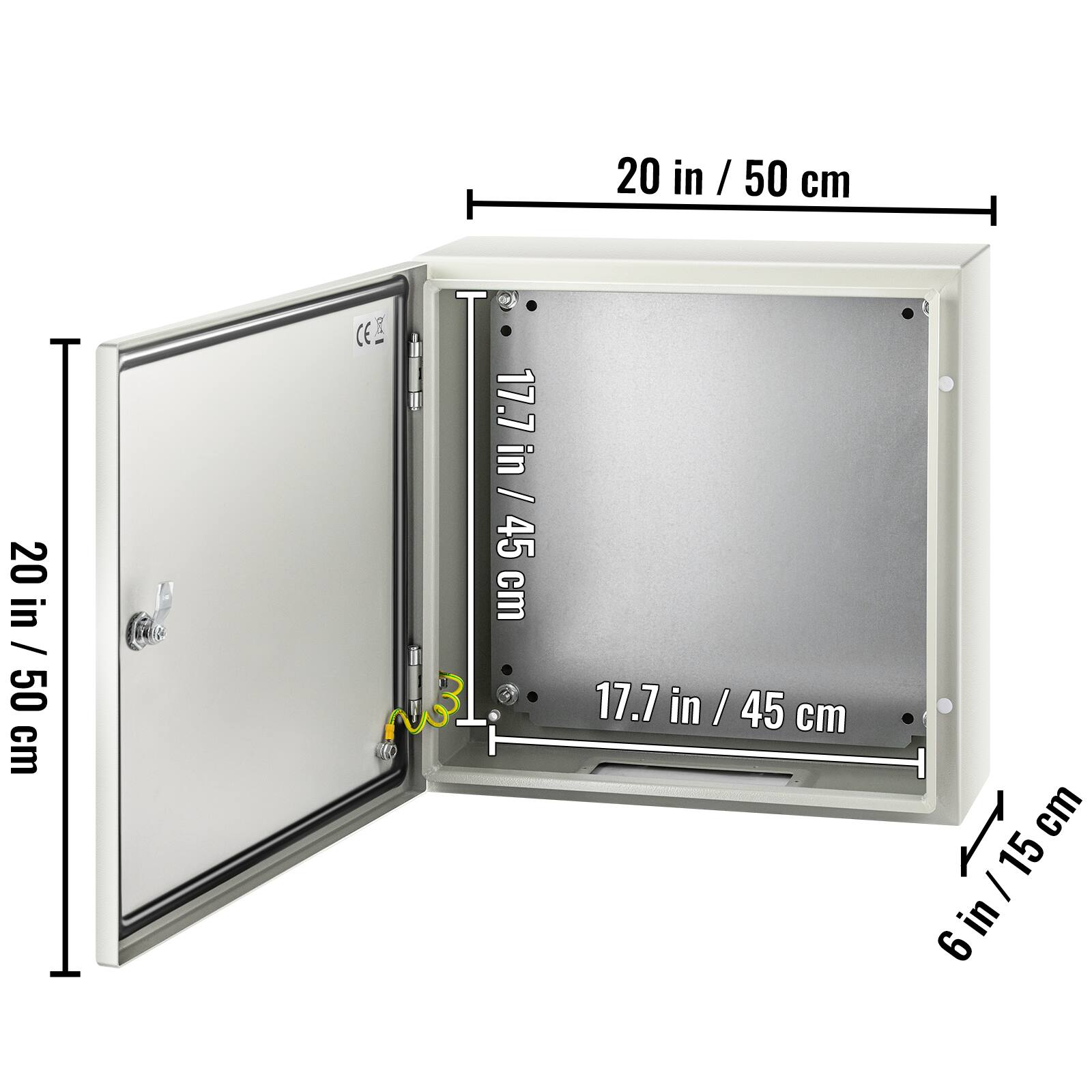 20 in / 50 cm  
20 in / 50 cm  
17.7 in / 45 cm  
17.7 in / 45 cm  
6 in / 15 cm