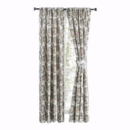 Ellis Curtain - Wynette Lined 3" Rod Pocket Curtain Panel Pair with Tiebacks 100" x 63" Grey - Gray