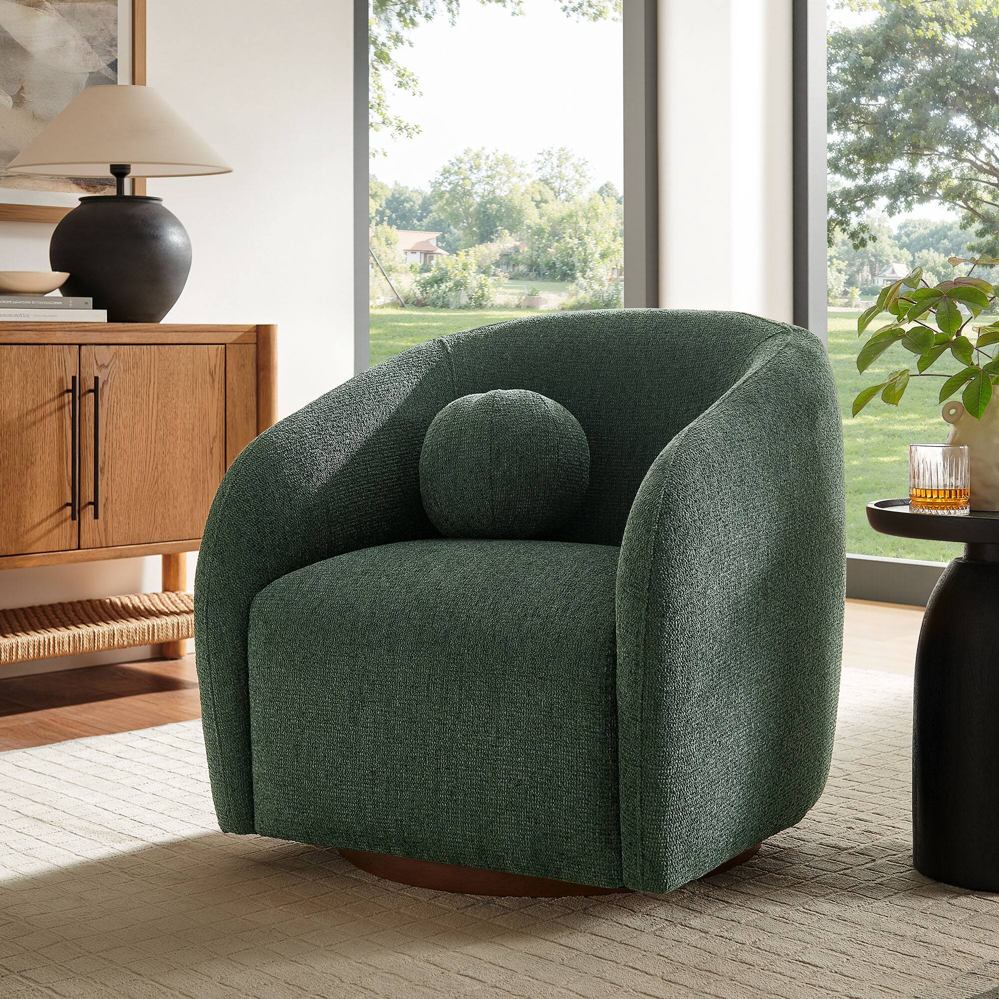 Front. Modway - Holland Swivel Armchair by Modway - Pine.