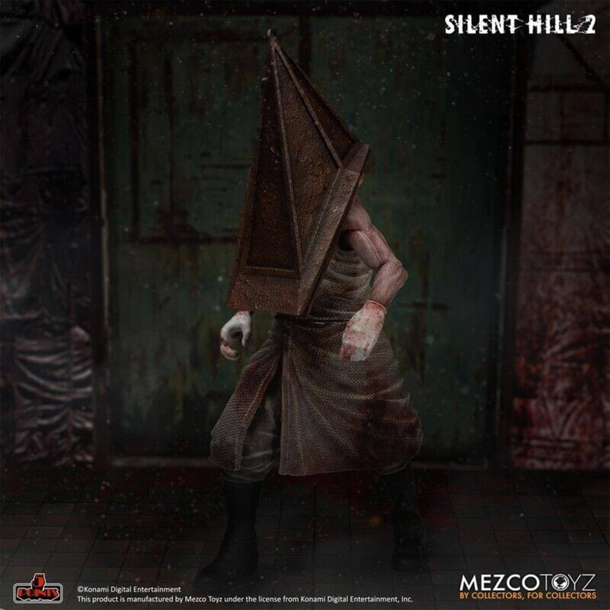 SILENT HILL 2  
Konami Digital Entertainment  
MEZCOTOYZ  
BY COLLECTORS, FOR COLLECTORS  

This product is manufactured by Mezco Toyz under the license from Konami Digital Entertainment, Inc.