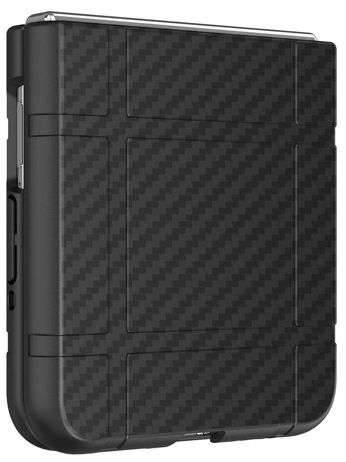 Alt View 8. Nakedcellphone - Slim Case for Motorola RAZR (2024/2025/2026) - Carbon Fiber.