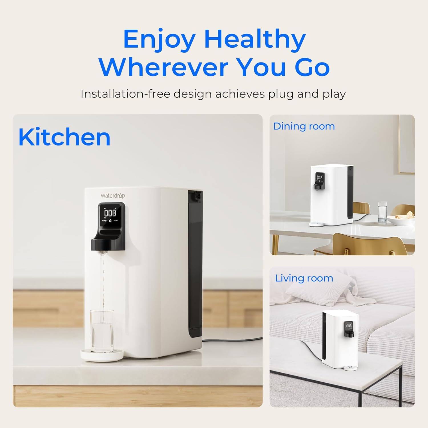 Enjoy Healthy Wherever You Go

Installation-free design achieves plug and play

Kitchen
Dining room
Living room