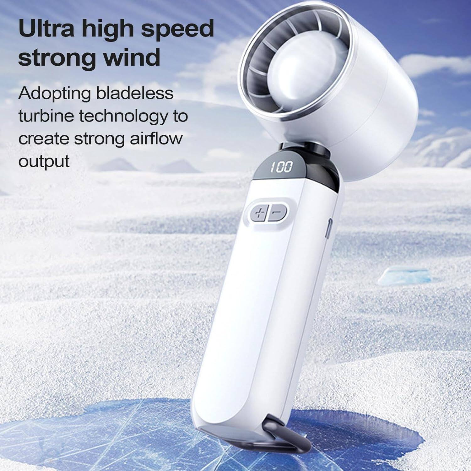 Ultra high speed strong wind  
Adopting bladeless turbine technology to create strong airflow output