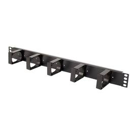 RackSolutions - 1U Horizontal Plastic D-Ring Cable Management Bar - Black