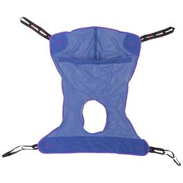 Invacare - Reliant Full Body Sling with Commode Opening, Polyester Mesh, Large (R115) - Blue