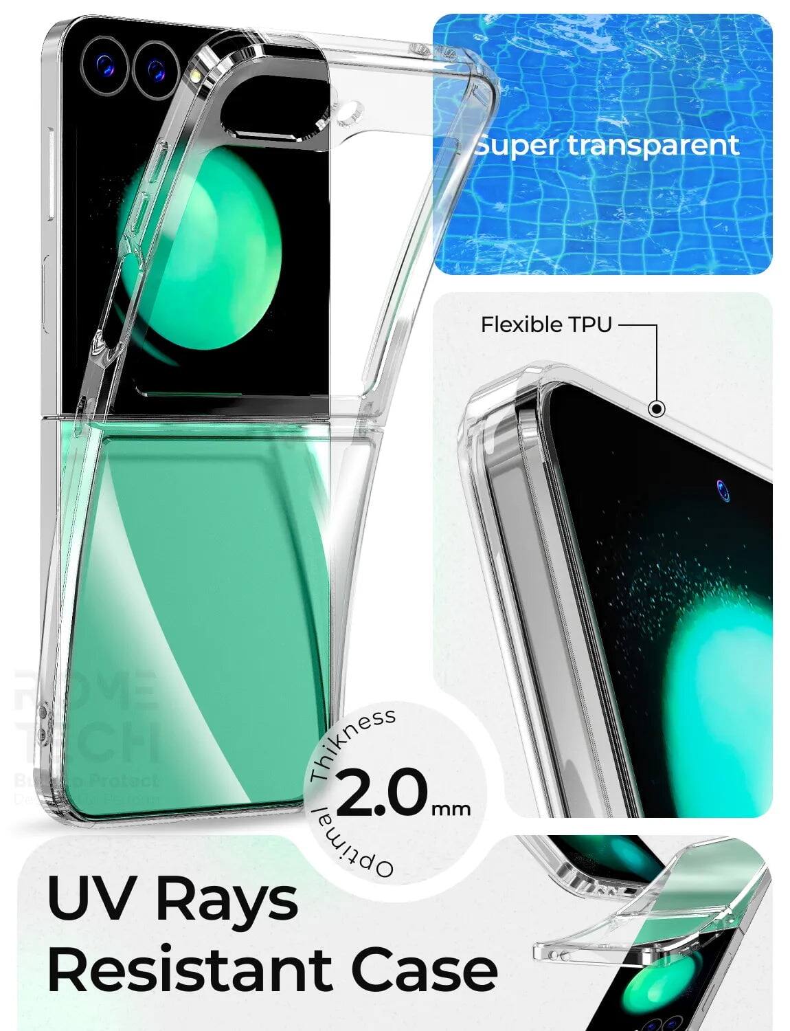 Super transparent Flexible TPU ROME B PICH Protect Thickness 2.0mm UV Rays Resistant Case