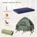 Weight Capacity: 660 lbs
Dimensions: 73" x 52"
Includes: 14 x Ground Stake (9" each)
10 x Wind Rope (74" each)
1 x Pump (19" x 11" x 17")
Note: The image is a diagram of a tent and its accessories, including a mattress and a pump.