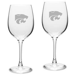 Jardine - Kansas State Wildcats 2-Piece 16oz. Traditional White Wine Glass Set - Multicolor