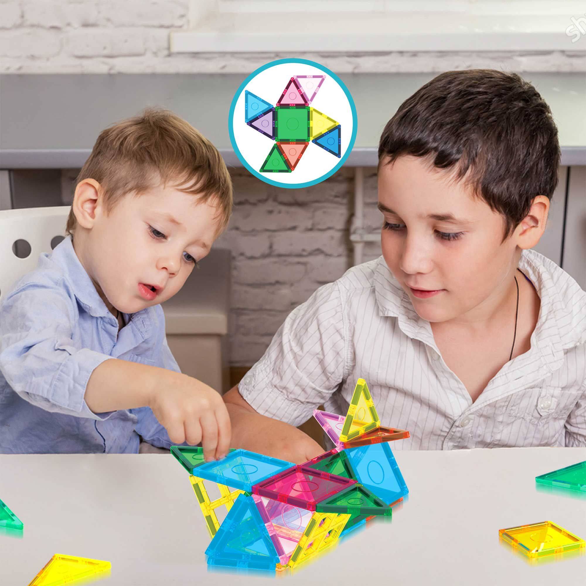 Alt View 8. Everplay - Everplay Magnetic Tiles For Kids, 110PCS Construction STEM Building Blocks Educational Toy - Multicolor.