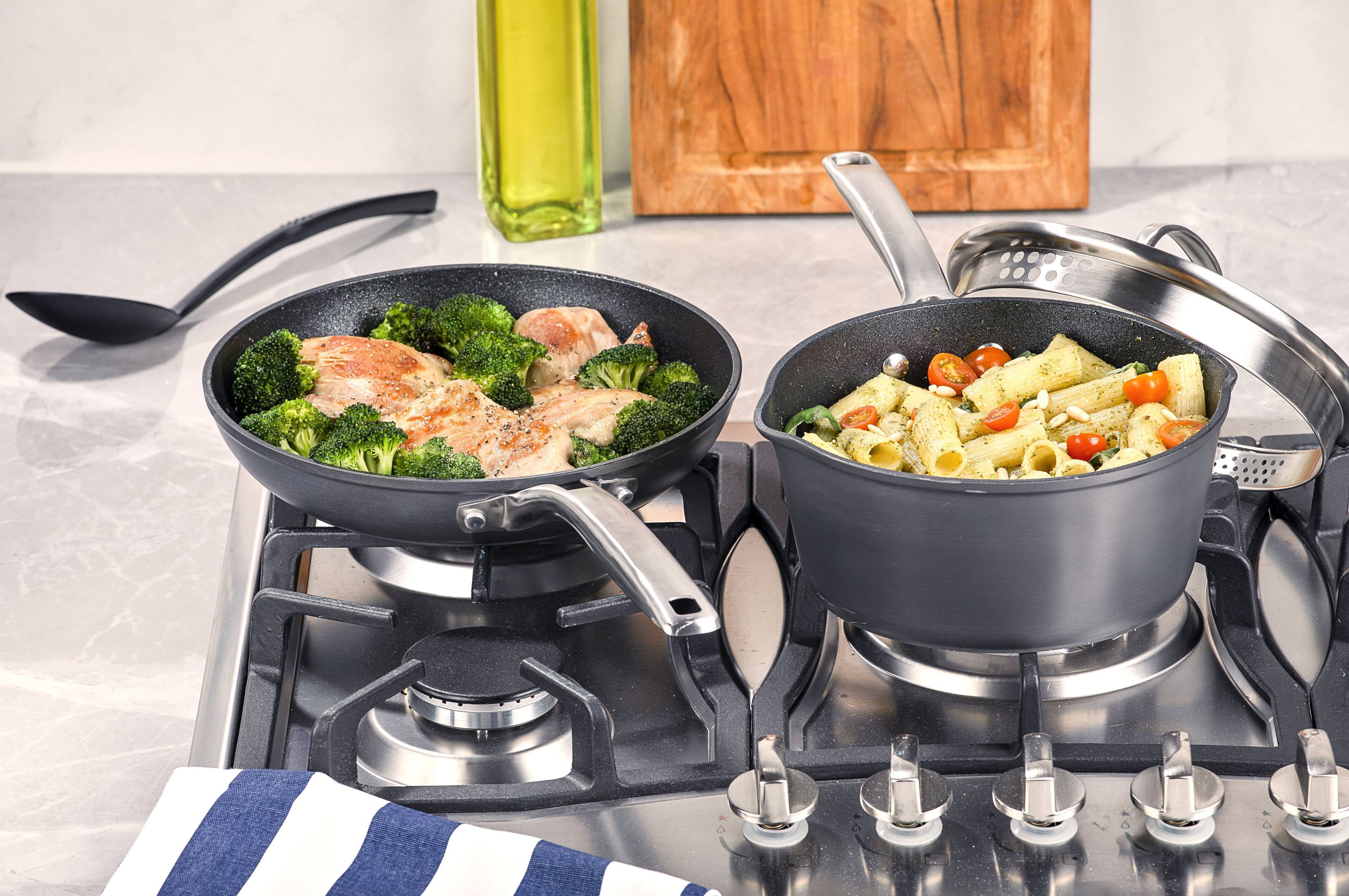 Alt View 2. Granitestone - Granitestone Armor Max 14-Piece Ultra Durable Nonstick Cookware Set with Utensils - Black.